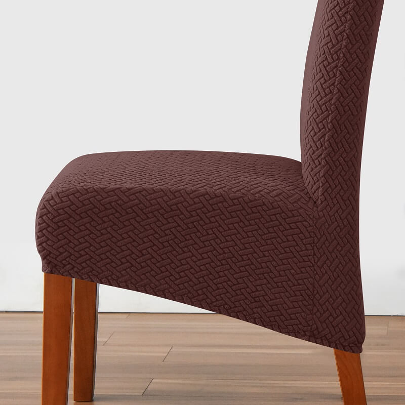 Knitted Twill Jacquard XL Dining Chair Covers