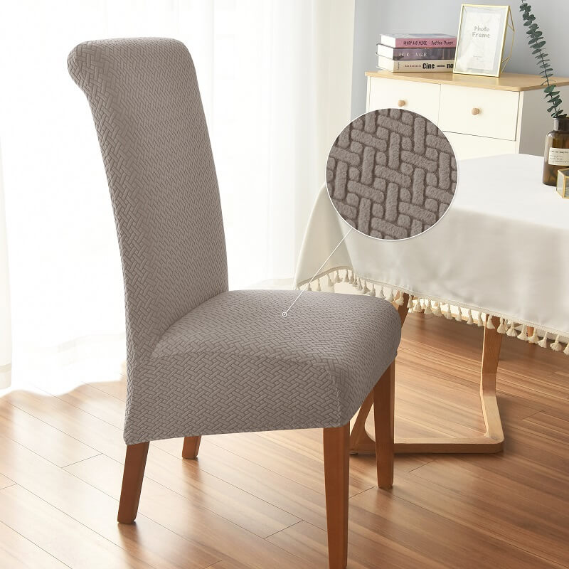 Knitted Twill Jacquard XL Dining Chair Covers