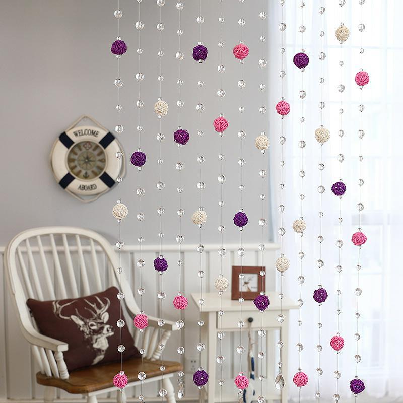 Crystal Glass Beaded Door Curtain with Adjustable Hook
