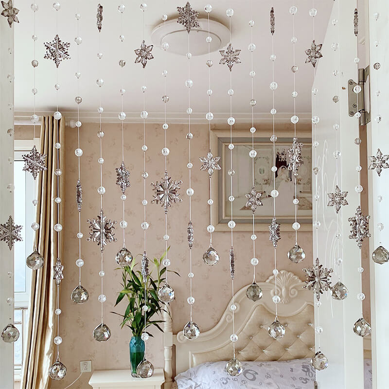 Crystal Snowflake Bead Curtain for Doorways Divider