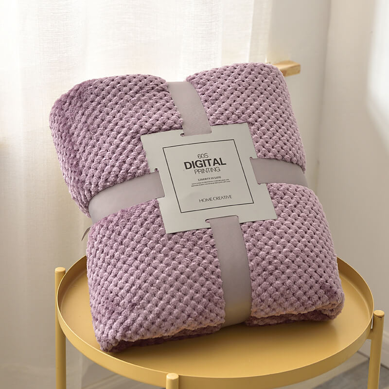 Mesh Fuzzy Plush Solid Blankets