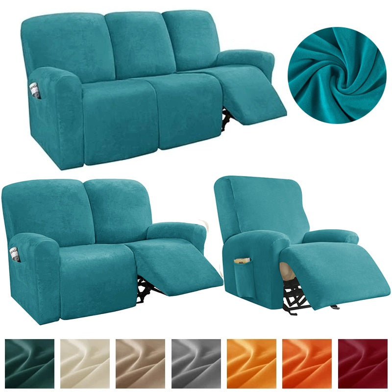Stretch Velvet Recliner Chair Covers - 1/2/3/4 Seater