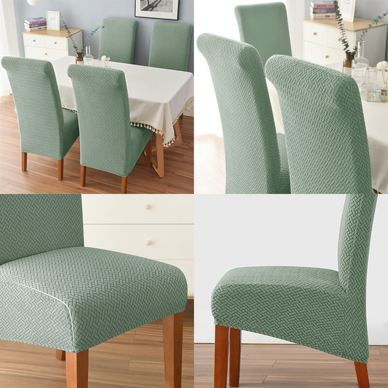 Knitted Twill Jacquard XL Dining Chair Covers