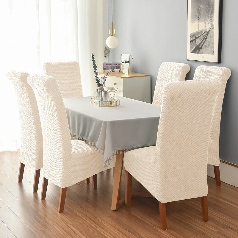 Knitted Twill Jacquard XL Dining Chair Covers