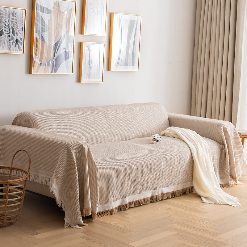 Geometric Large Sofa Throw Covers, Farmhouse Woven Throw Blankets for Couch