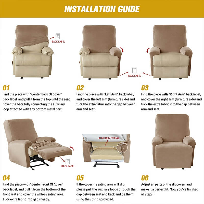 Stretch Velvet Recliner Chair Covers