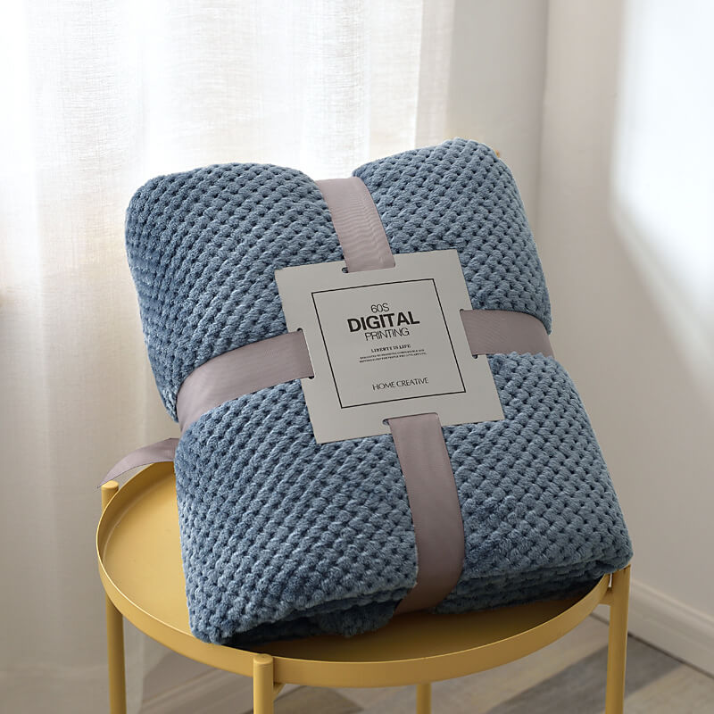Mesh Fuzzy Plush Solid Blankets