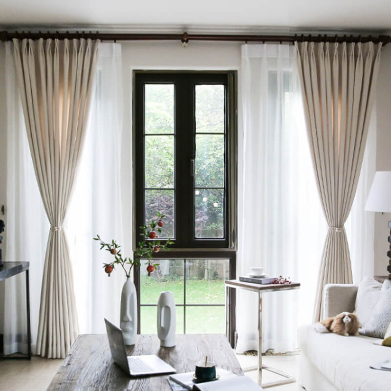 Linen Blackout Curtains for Bedroom