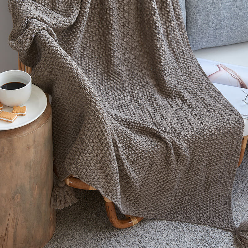 Knitted Throw Blanket for Couch