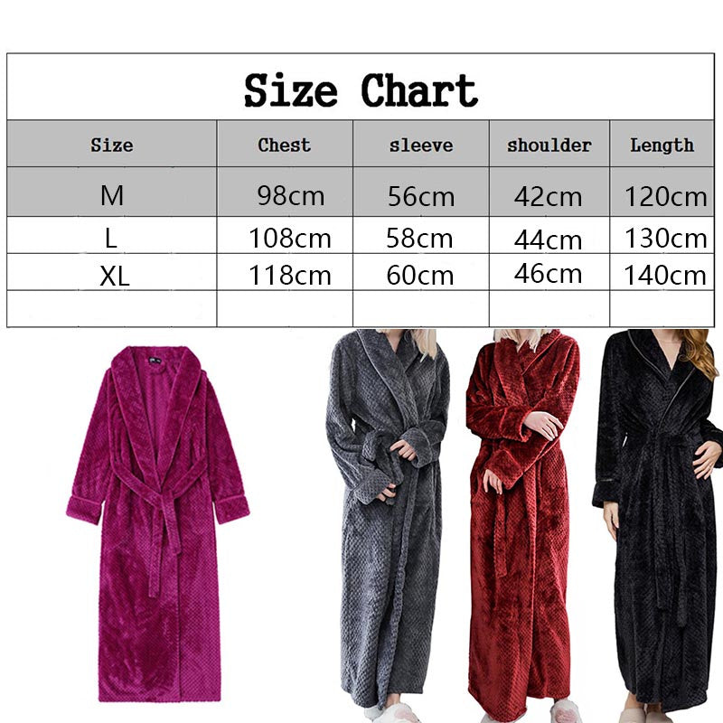 Soft Warm Fleece Bathrobe for Women