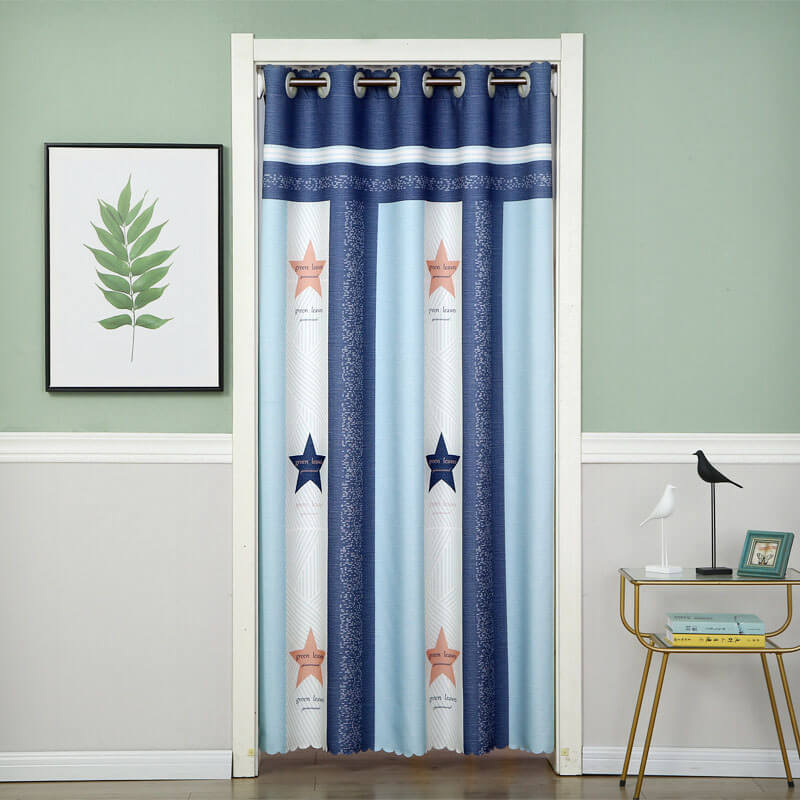 Blackout Sliding Door Curtain with Tie Rope