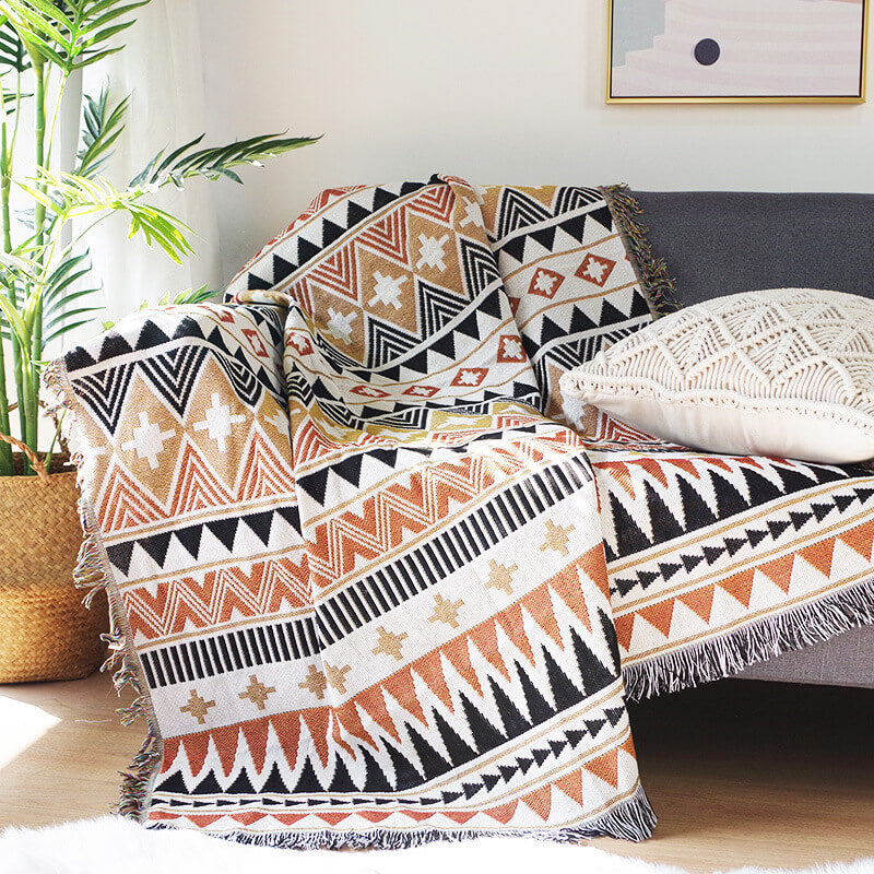 Bohemian Throw Blankets with Tassels