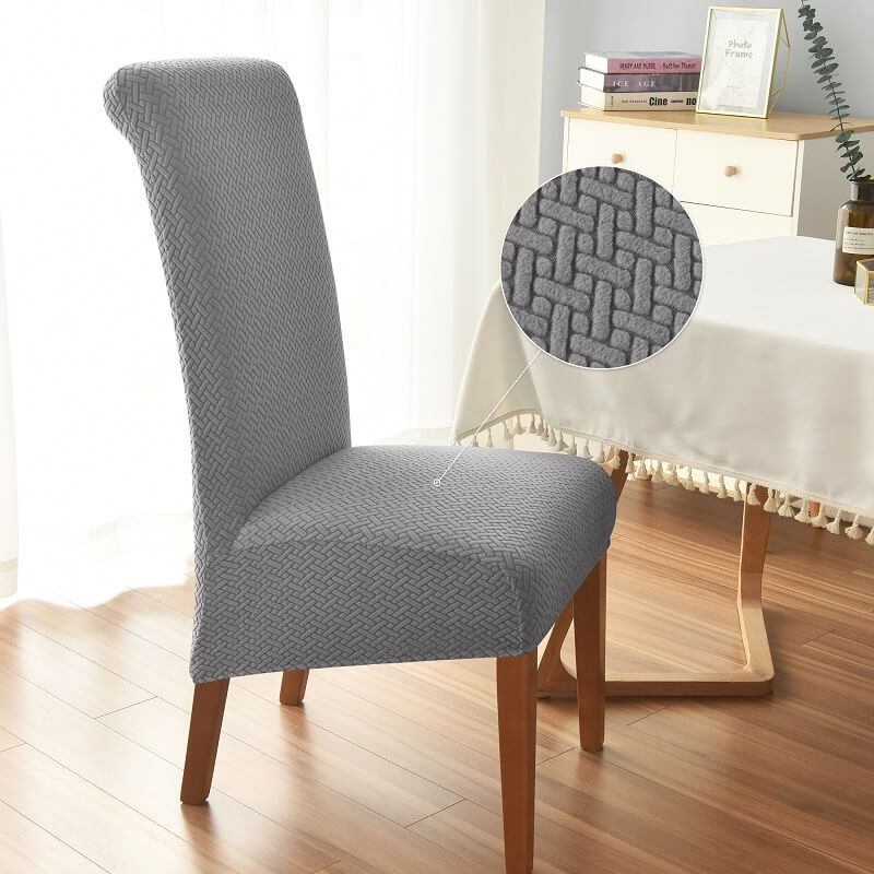 Knitted Twill Jacquard XL Dining Chair Covers