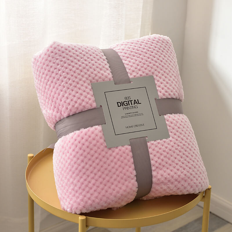 Mesh Fuzzy Plush Solid Blankets