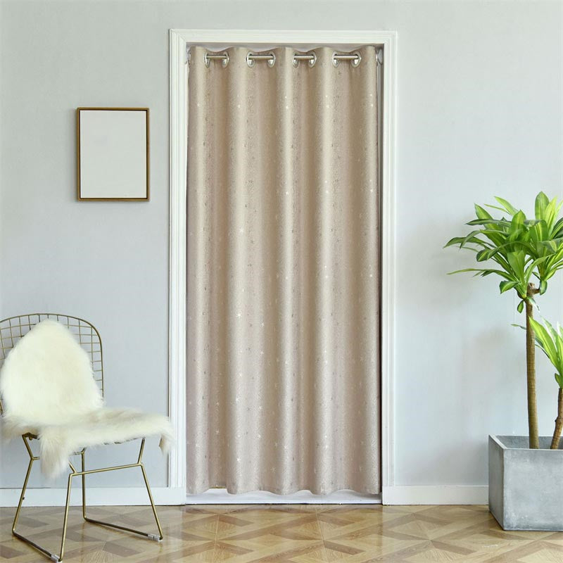 Punch-Free Blackout Door Curtain Stylish Simplicity