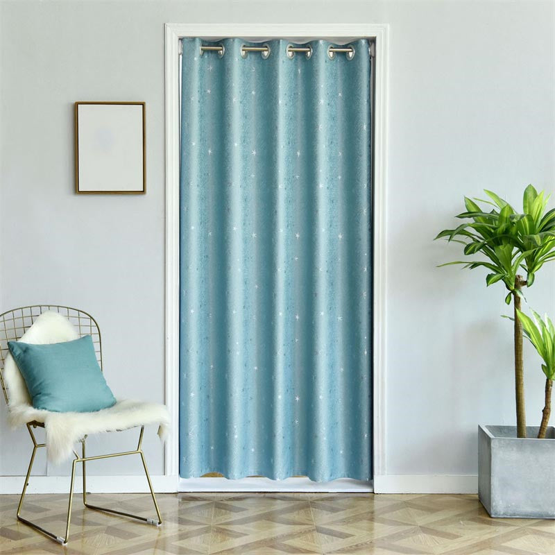 Punch-Free Blackout Door Curtain Stylish Simplicity