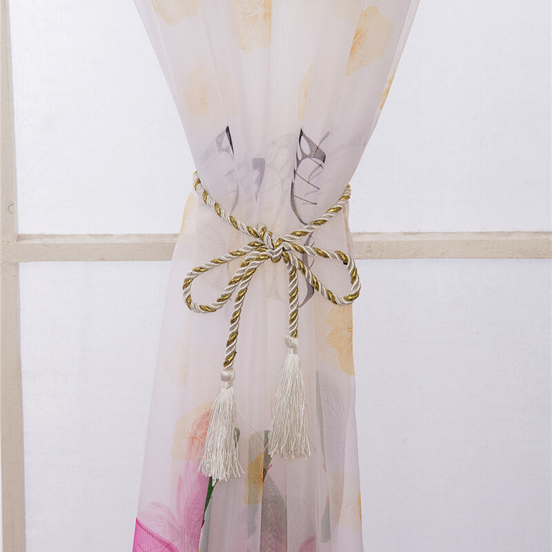 Butterfly Pattern Voile Net Curtains (2 Panels)