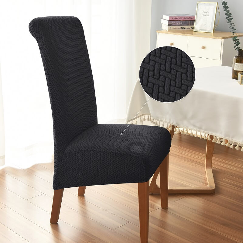 Knitted Twill Jacquard XL Dining Chair Covers