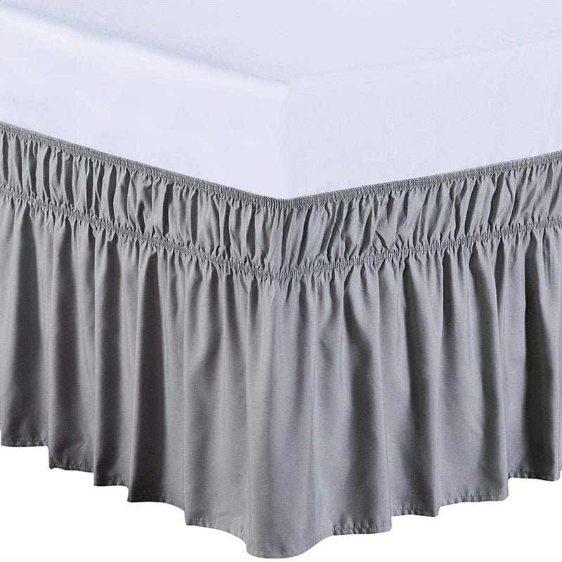 Ruffled Bed Skirt with Elastic Belt, 15-inches Drop