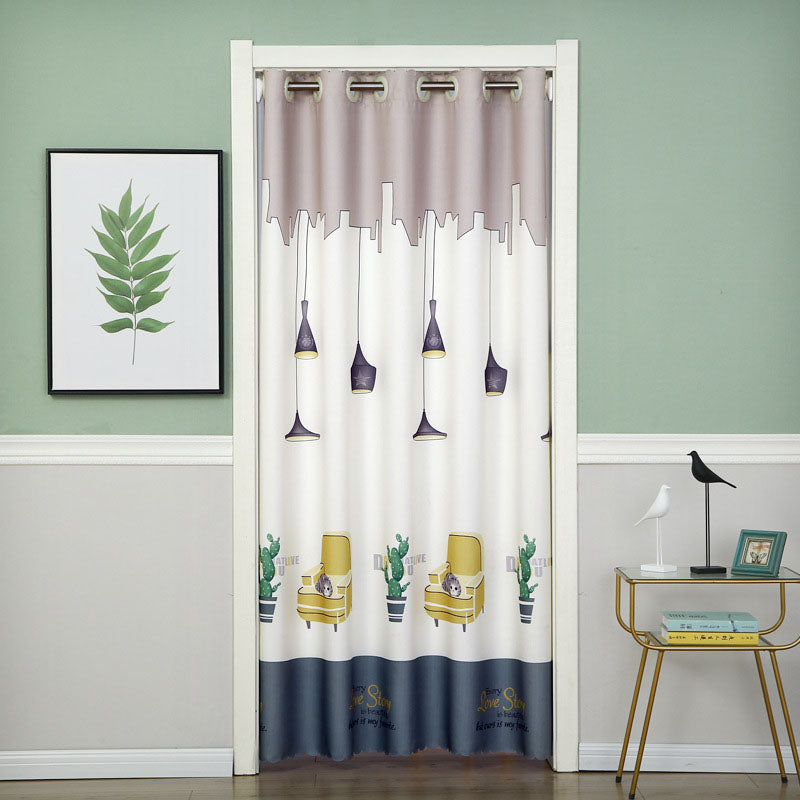 Blackout Sliding Door Curtain with Tie Rope