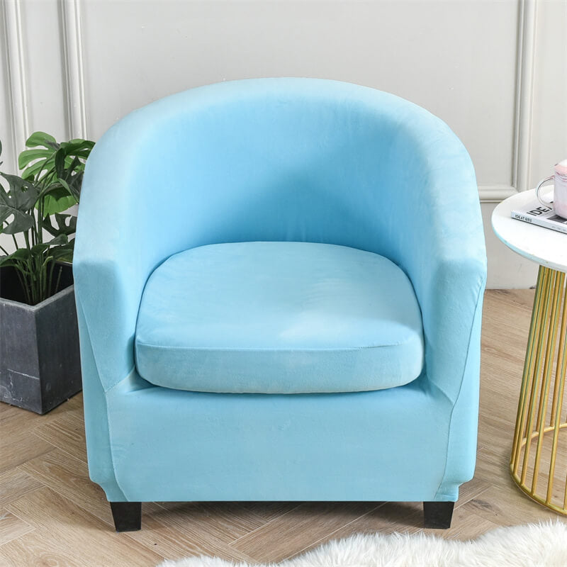 2 Piece Velvet Club Chair Covers, Soft Stretch Tub Chair Slipcover