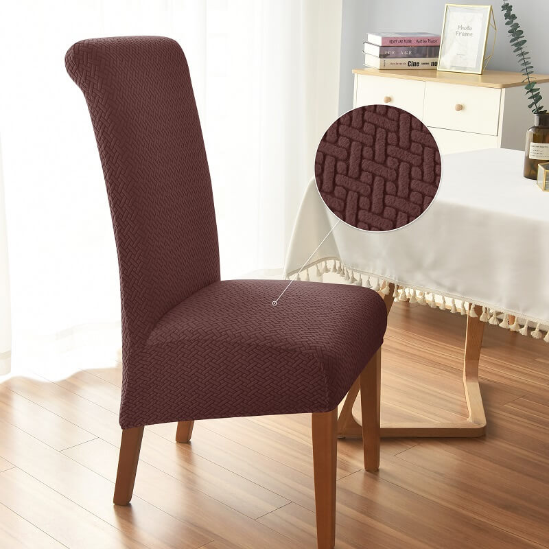 Knitted Twill Jacquard XL Dining Chair Covers