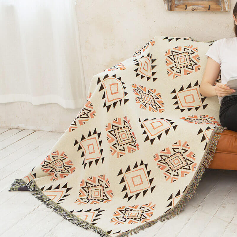 Bohemian Throw Blankets with Tassels