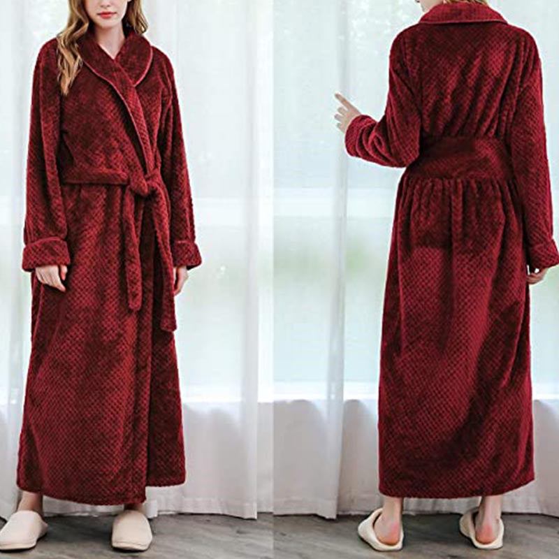 Soft Warm Fleece Bathrobe for Women