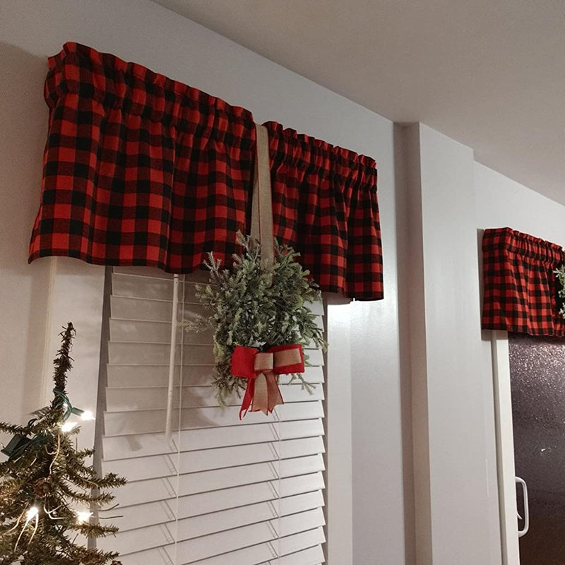 Grid Window Valances for Kitchen Farmhouse Design