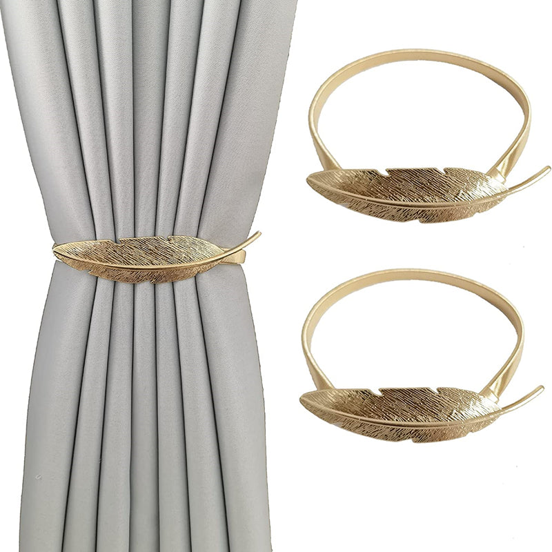 2 Pack Spring Curtain Tiebacks for Thin&Thick Drapery