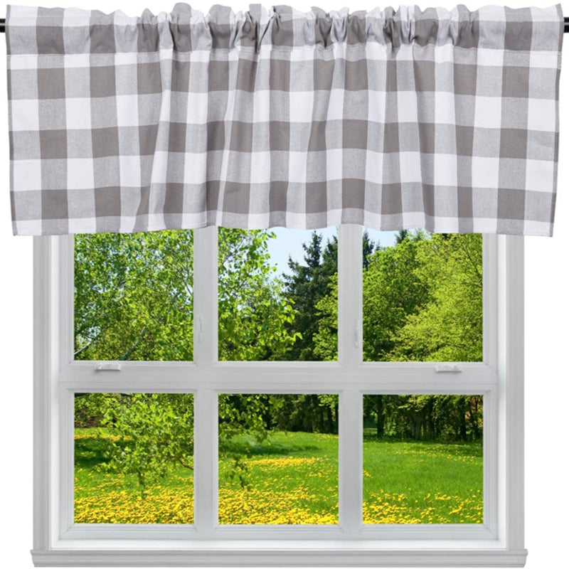 Grid Window Valances for Kitchen Farmhouse Design