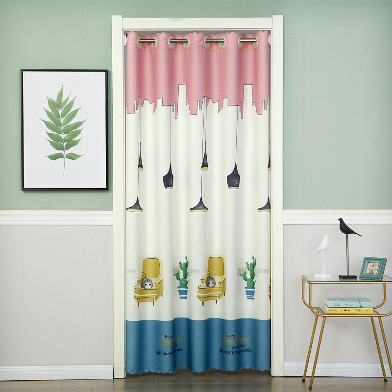 Blackout Sliding Door Curtain with Tie Rope