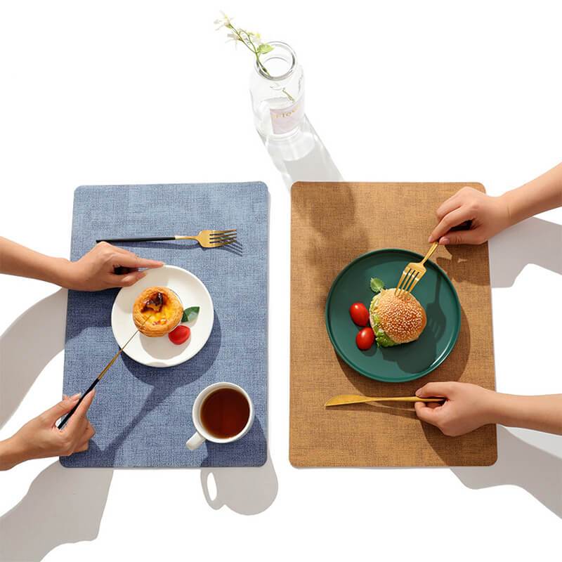 4pcs Rectangle Leather Placemats, Waterproof Washable Table Place Mat