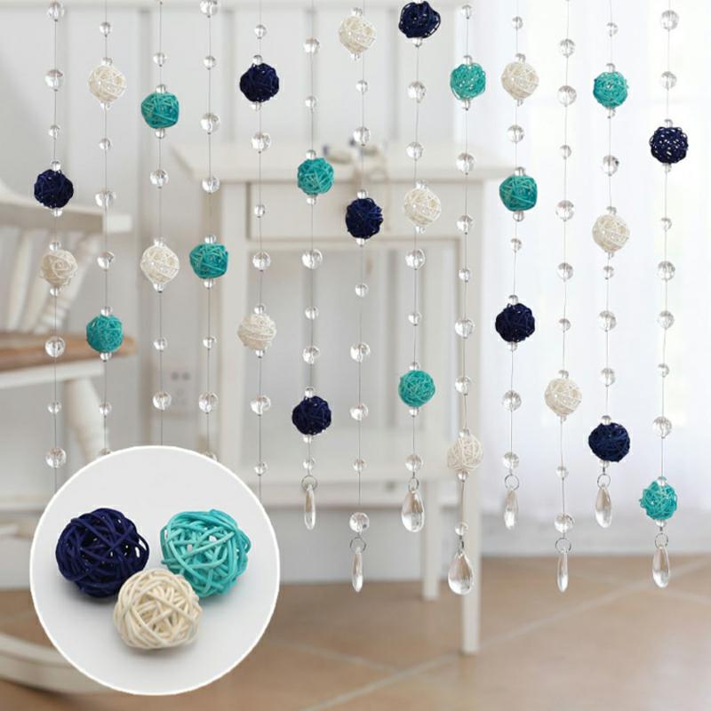 Crystal Glass Beaded Door Curtain with Adjustable Hook