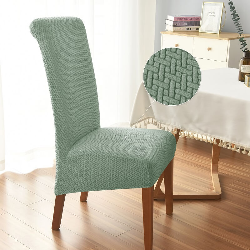 Knitted Twill Jacquard XL Dining Chair Covers