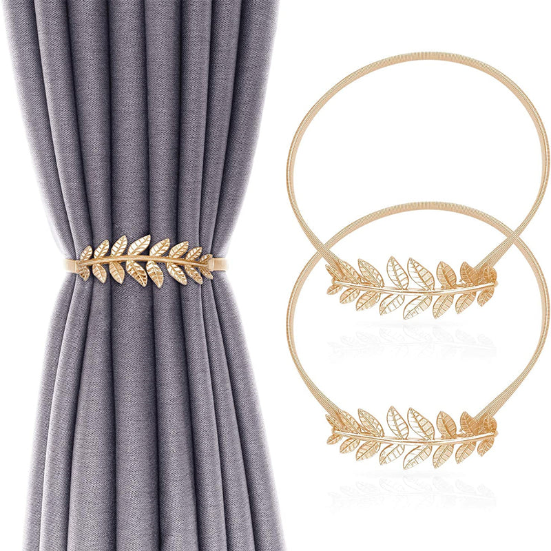2 Pack Spring Curtain Tiebacks for Thin&Thick Drapery