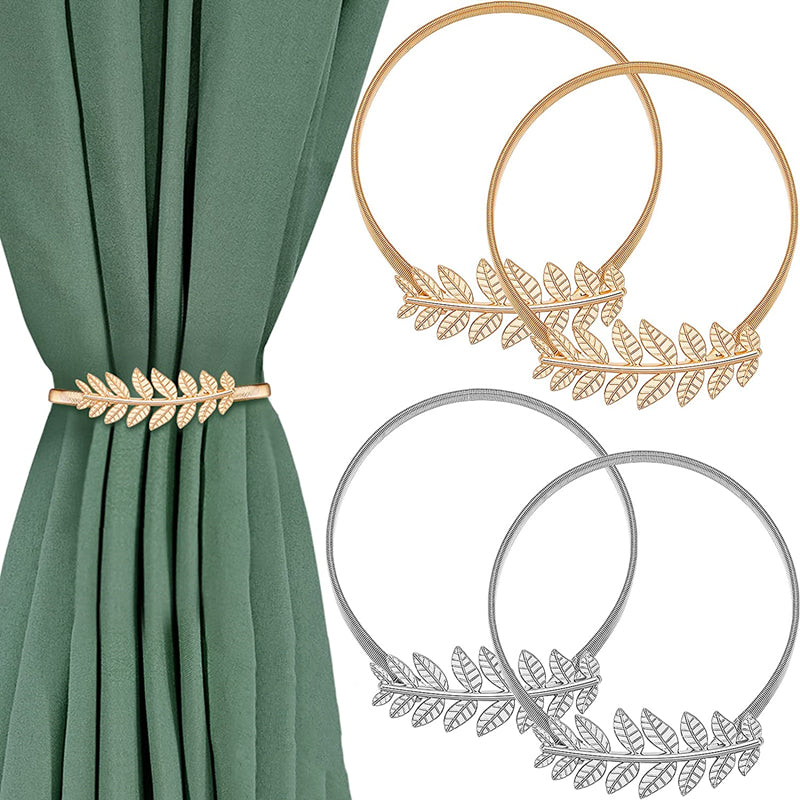 2 Pack Spring Curtain Tiebacks for Thin&Thick Drapery