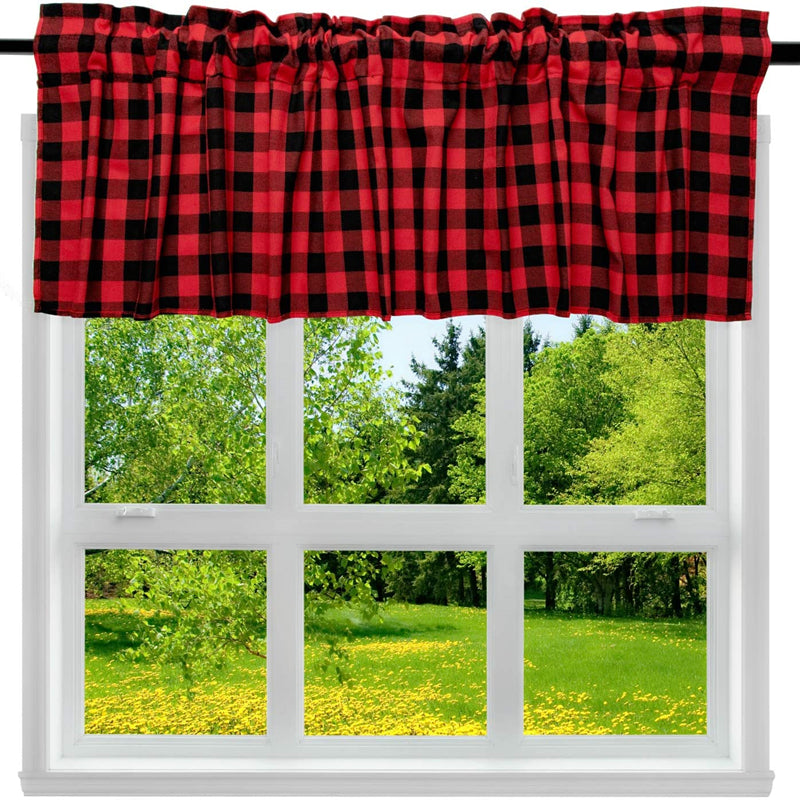 Grid Window Valances for Kitchen Farmhouse Design