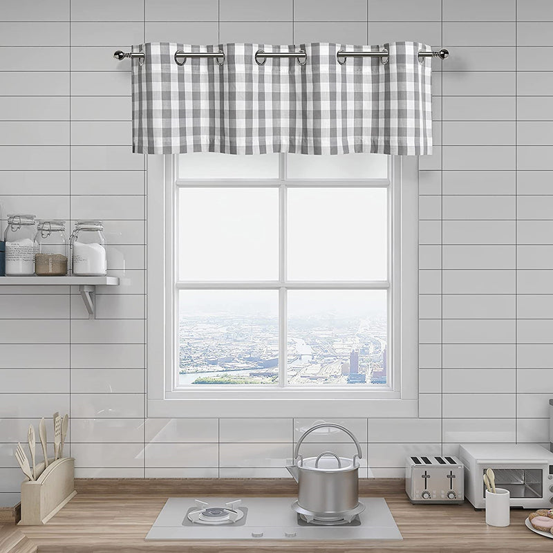 Grid Window Valances for Kitchen Farmhouse Design