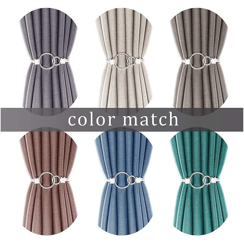 2 Pack Spring Curtain Tiebacks for Thin&Thick Drapery
