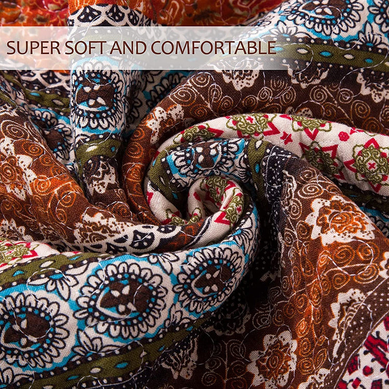 3Pcs Cotton Thicken Quilted Bedspread Warm