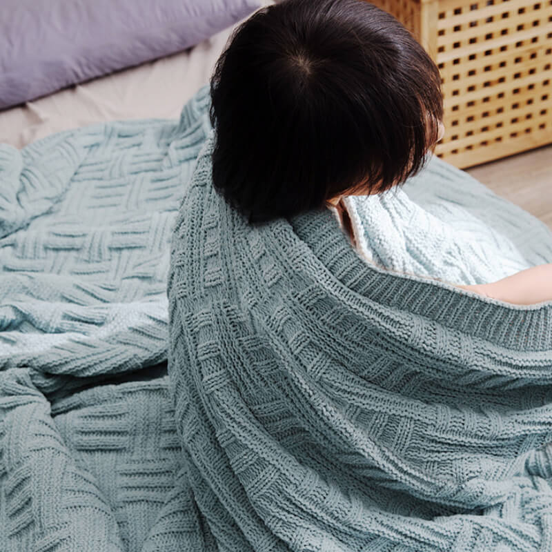 Double Layer Thicken Warm Knit Wool Blanket