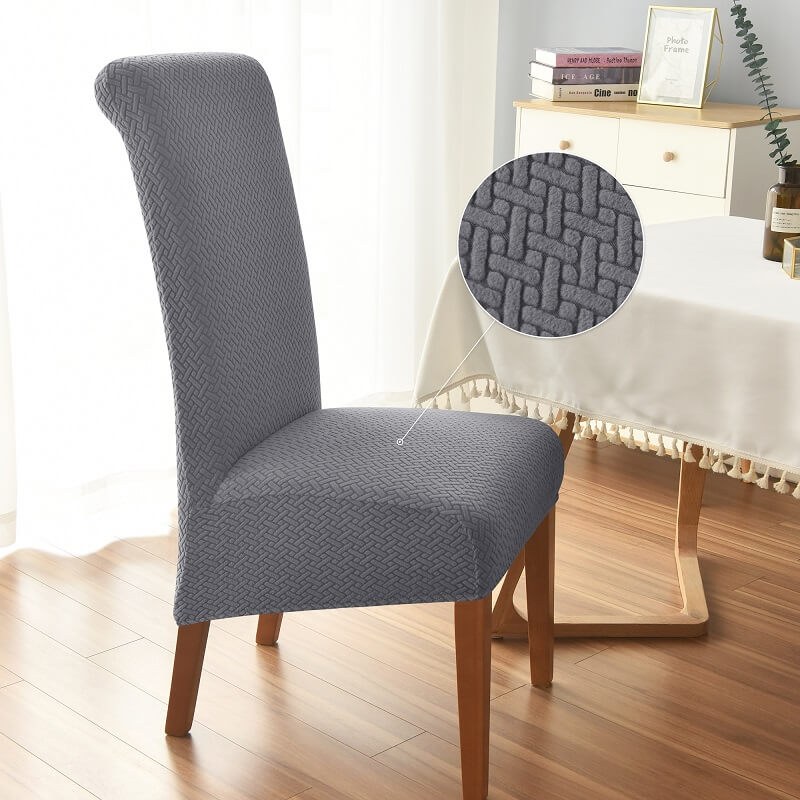 Knitted Twill Jacquard XL Dining Chair Covers