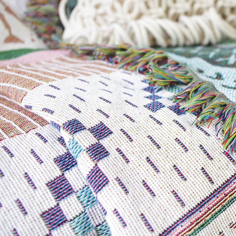 Bohemian Throw Blankets with Tassels