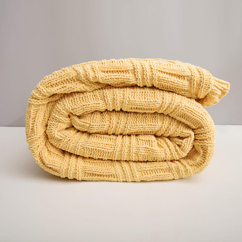 Double Layer Thicken Warm Knit Wool Blanket