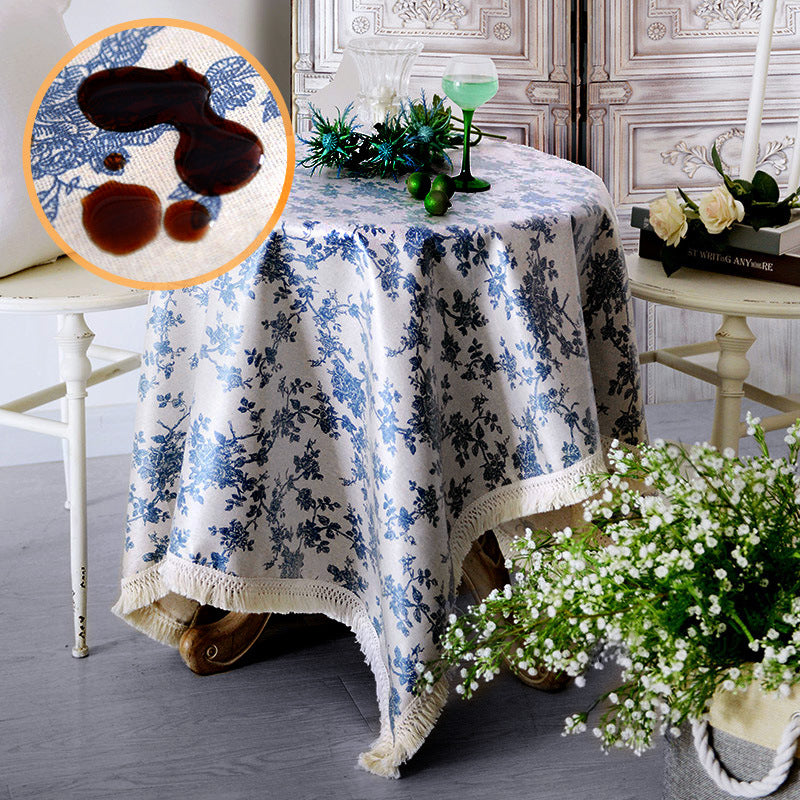 Vintage Flower Tablecloth with Tassels