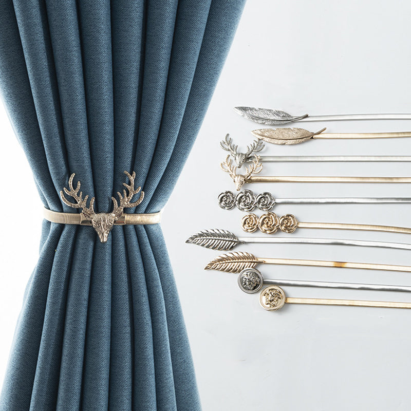 2 Pack Spring Curtain Tiebacks for Thin&Thick Drapery
