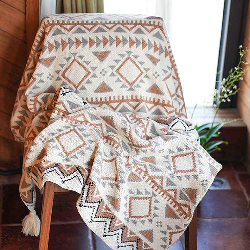 Bohemian Style Blanket With Tassels, Soft Keep Warm