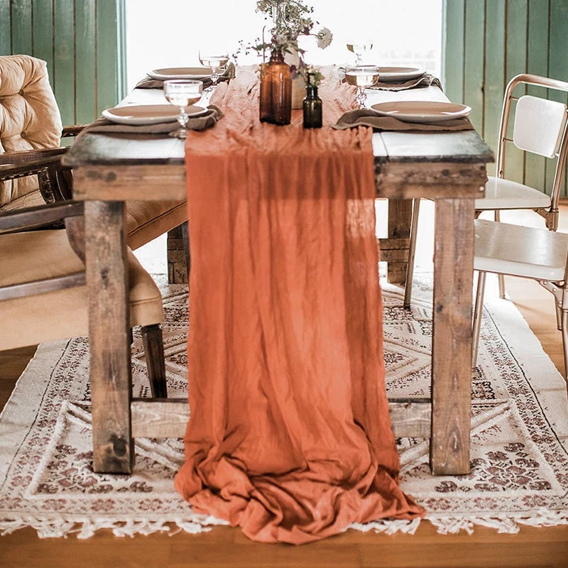 Wrinkled Table Runner for Wedding 157 x 35 Inches