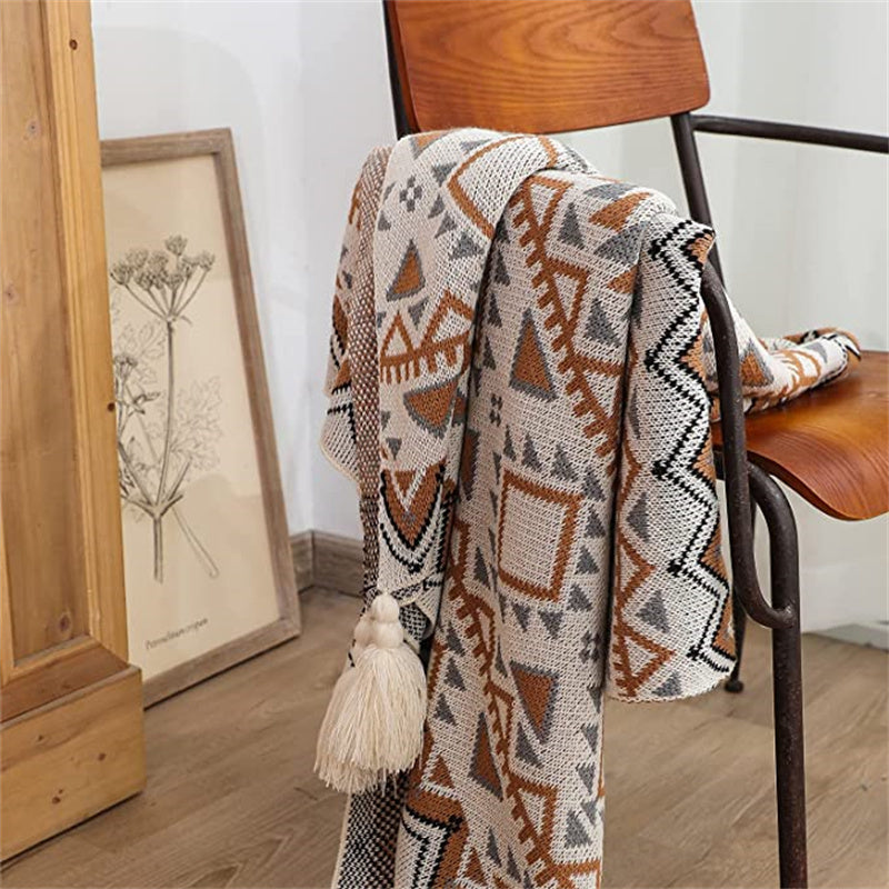Bohemian Style Blanket With Tassels, Soft Keep Warm